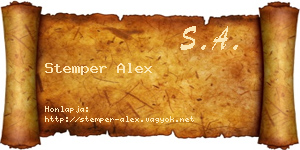 Stemper Alex névjegykártya